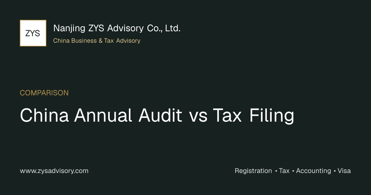 ZYS Advisory guide image for China Annual Audit vs Tax Filing covering China Annual Audit vs Tax Filing and China business compliance