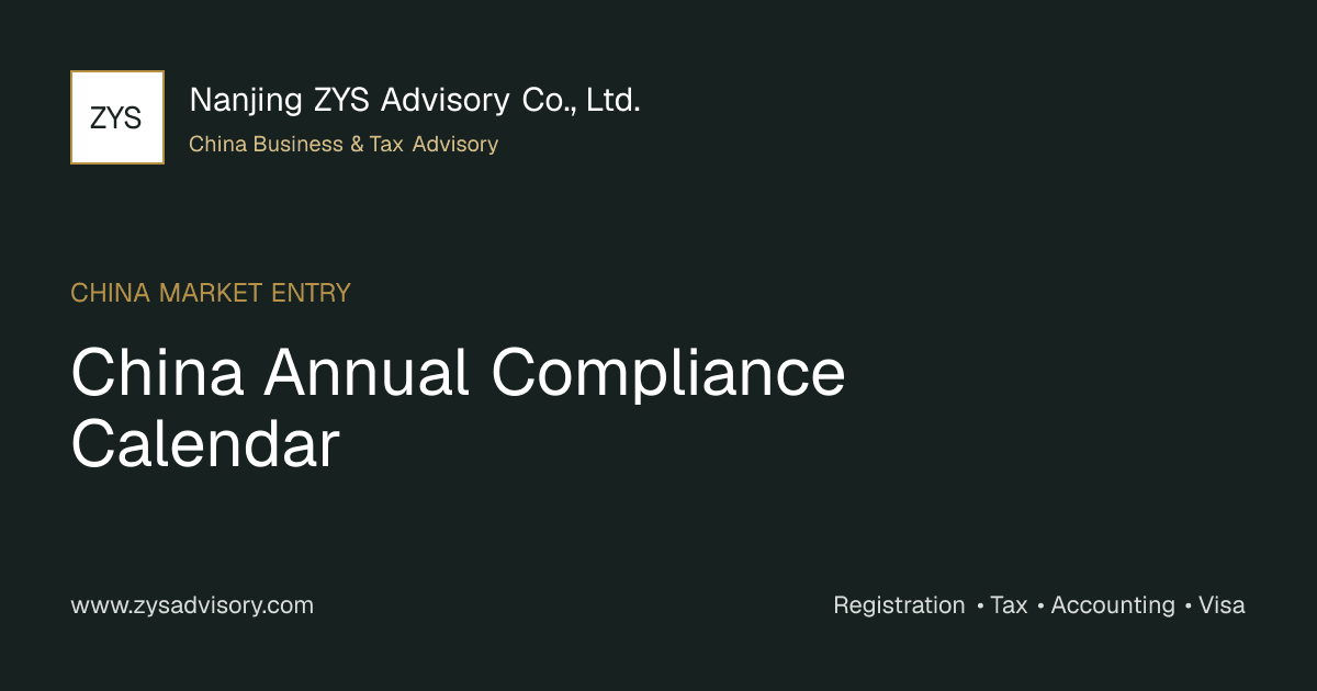 ZYS Advisory guide image for China Annual Compliance Calendar covering China Annual Compliance Calendar and China business compliance