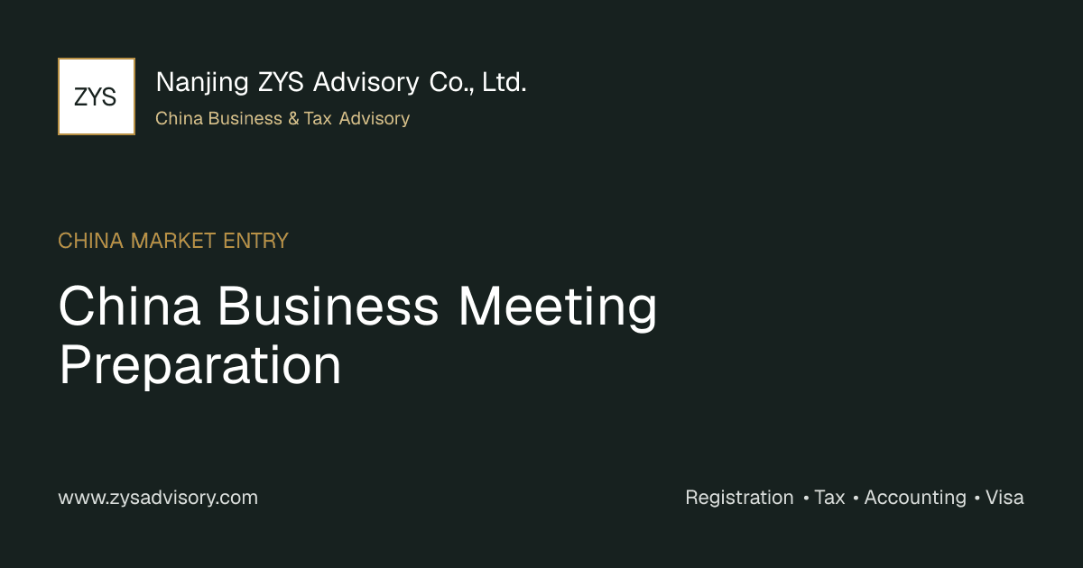 ZYS Advisory guide image for China Business Meeting Preparation covering China Business Meeting Preparation and China business compliance