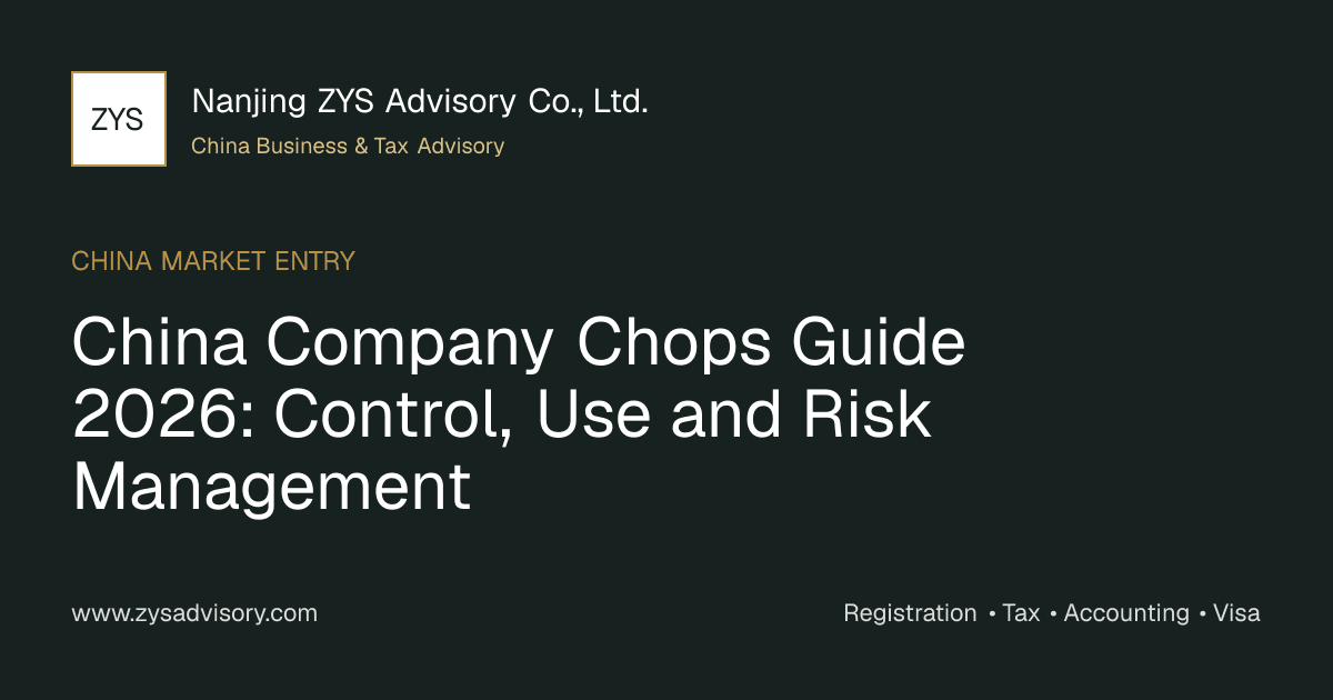 ZYS Advisory guide to China company chop custody, approval and risk management
