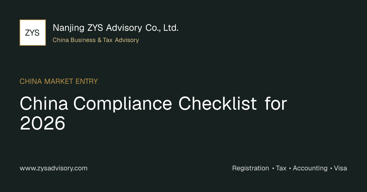 ZYS Advisory guide image for China Compliance Checklist for 2026 covering China Compliance Checklist for 2026 and China business compliance