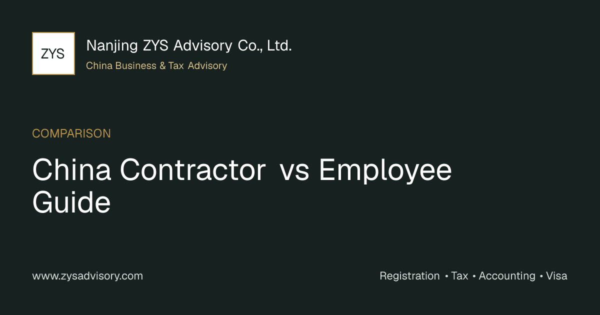 ZYS Advisory guide image for China Contractor vs Employee Guide covering China Contractor vs Employee Guide and China business compliance