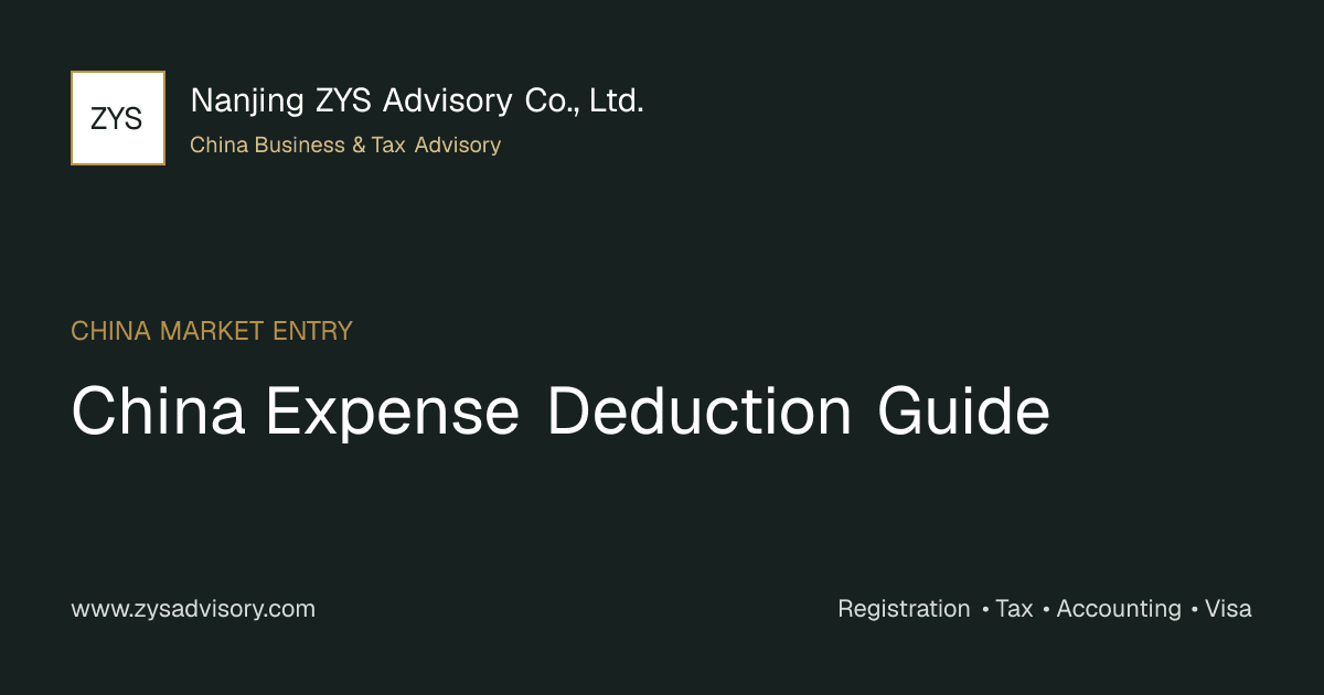 ZYS Advisory guide image for China Expense Deduction Guide covering China Expense Deduction Guide and China business compliance
