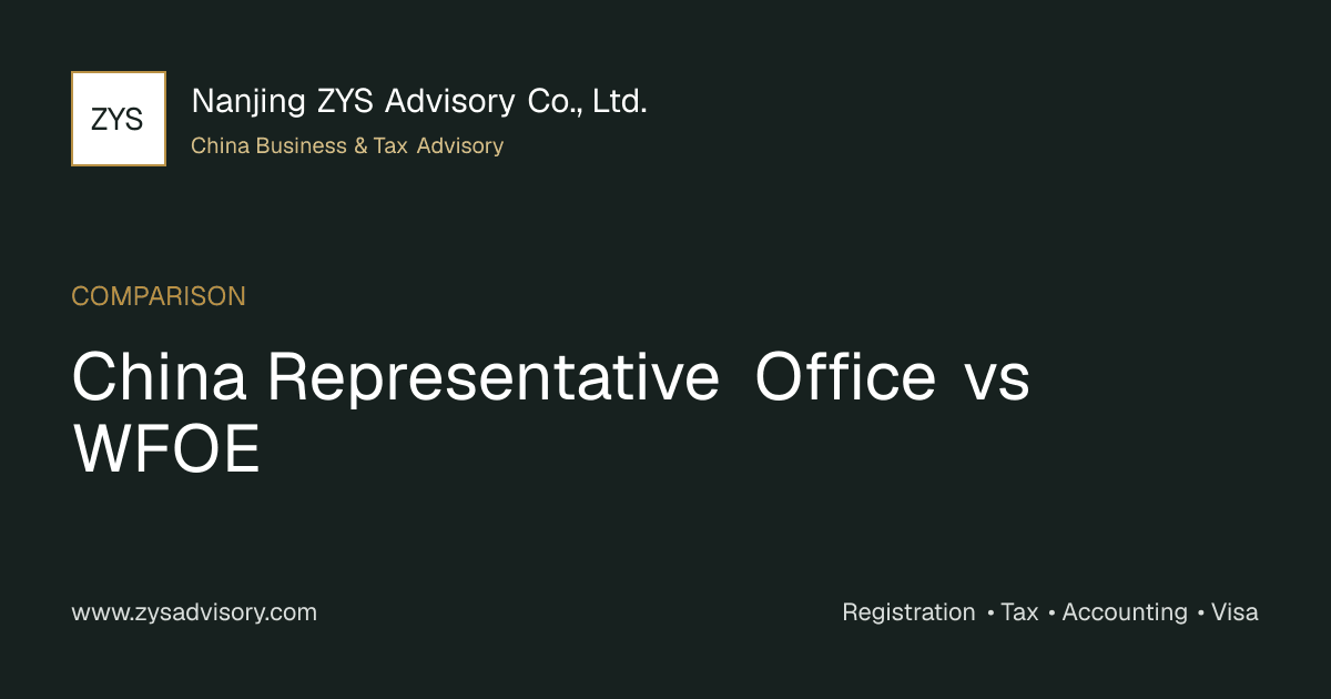 ZYS Advisory guide image for China Representative Office vs WFOE covering China Representative Office vs WFOE and China business compliance