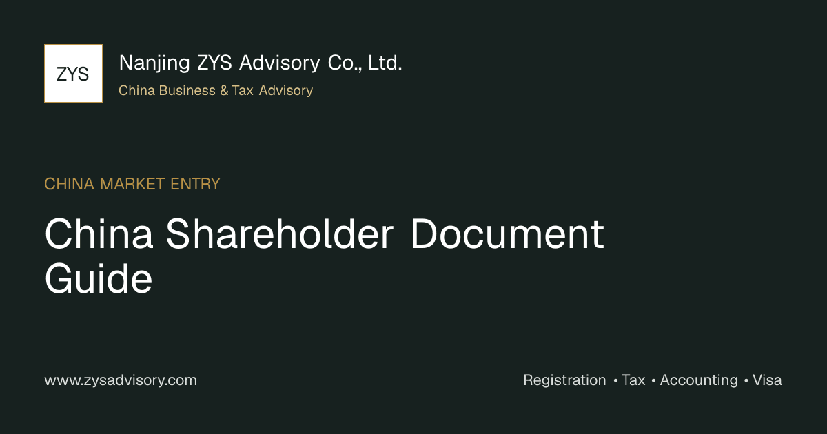 ZYS Advisory guide image for China Shareholder Document Guide covering China Shareholder Document Guide and China business compliance