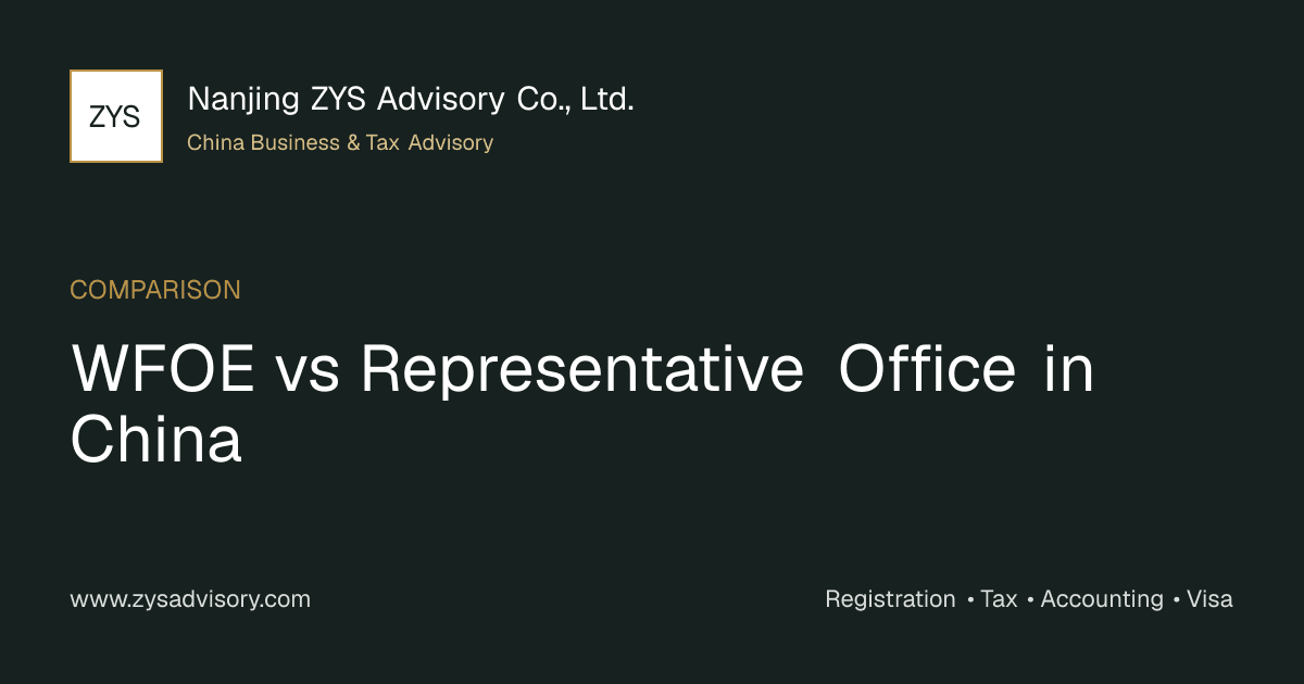 ZYS Advisory guide image for WFOE vs Representative Office in China covering WFOE vs Representative Office in China and China business compliance